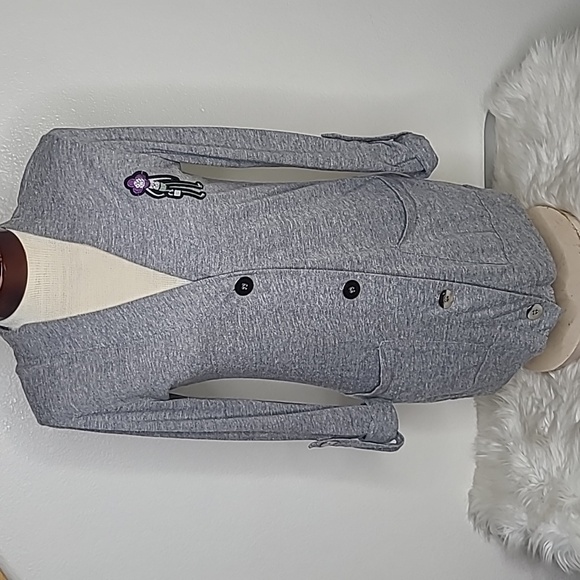 Liscel Sweaters - Cardigan Sweater Size Small Gray Lightweight Button Down Figure Flattering Cute